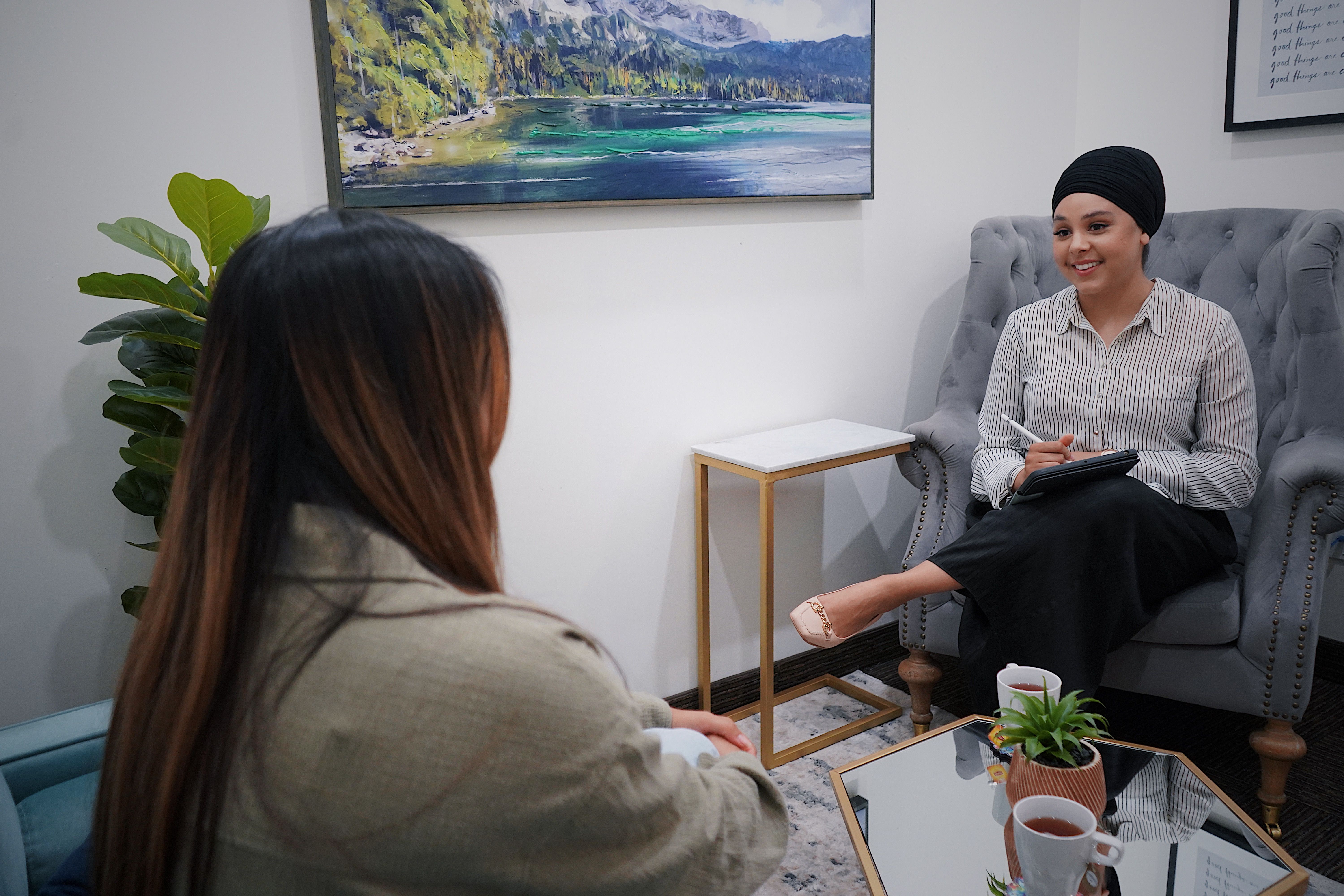A growth consulting session with a business owner