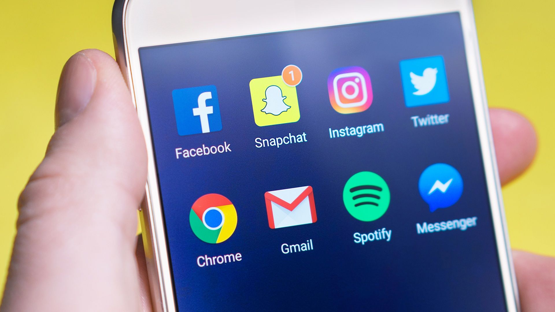 Social media apps on a phone — Facebook, Instagram, Snapchat and more